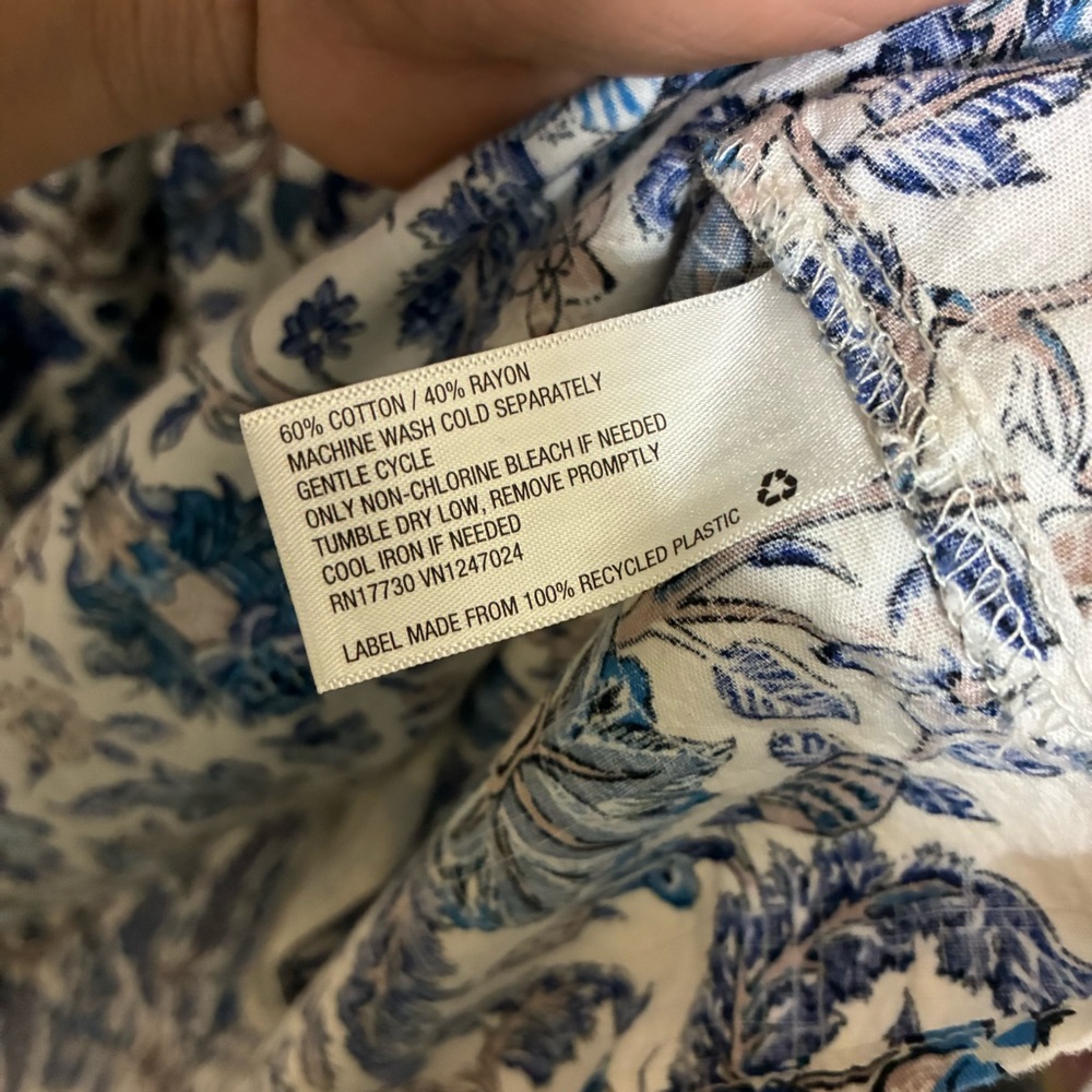 Knox Rose Puff Sleeve A-Line V-Neck Floral Boho Dress Women’s M Blue Cottagecore - Picture 8 of 8